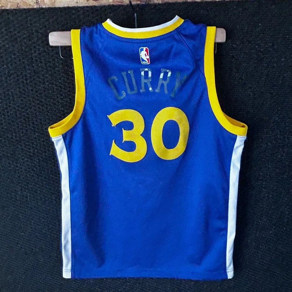 Nike Stephen Curry Golden State Warriors NBA Jersey Youth M Blue 30 Swingman‎